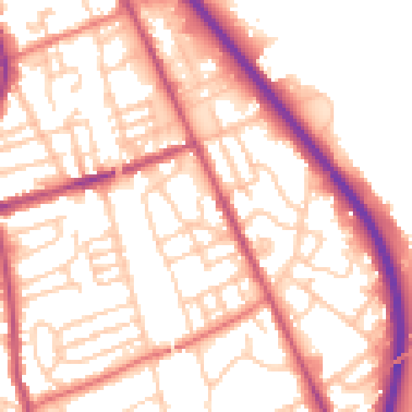 Daytime road noise heatmap for CH42 2EE