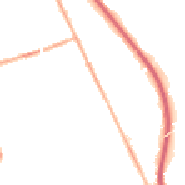 Night-time road noise heatmap for CH42 2EF