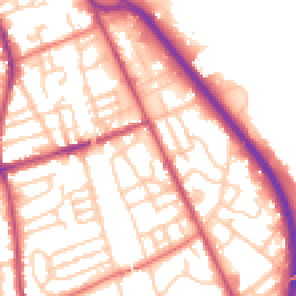 Daytime road noise heatmap for CH42 2EH