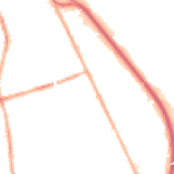 Night-time road noise heatmap for CH42 2EH