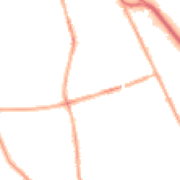 Night-time road noise heatmap for CH42 2EP