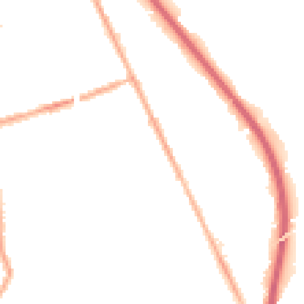 Night-time road noise heatmap for CH42 2EQ