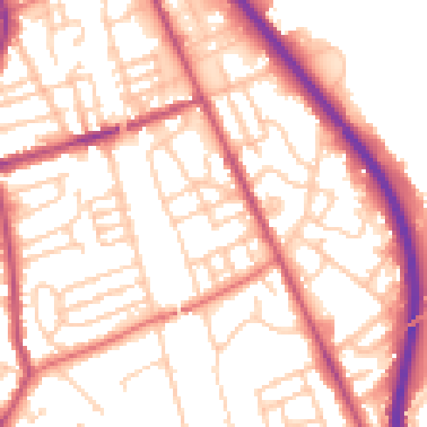 Daytime road noise heatmap for CH42 2ER