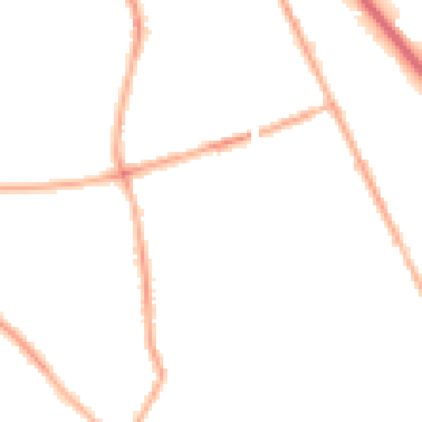 Night-time road noise heatmap for CH42 2EU