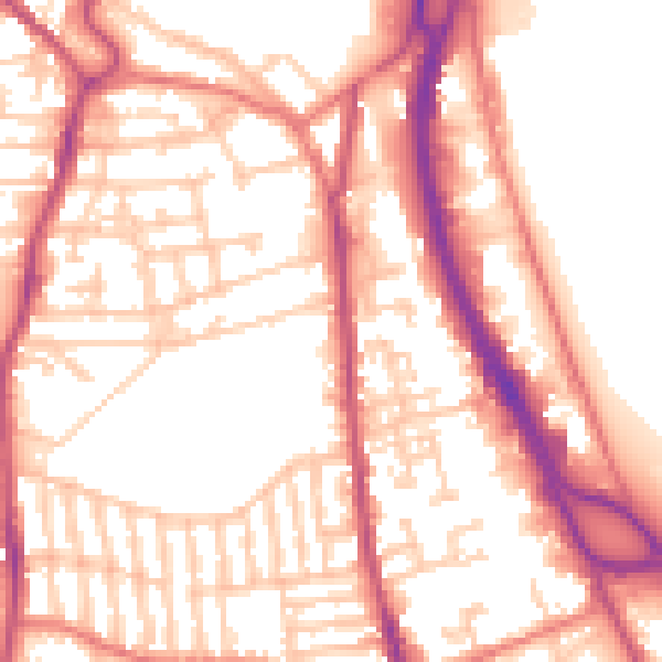 Daytime road noise heatmap for CH42 3QA