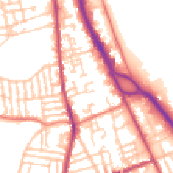 Daytime road noise heatmap for CH42 3SZ