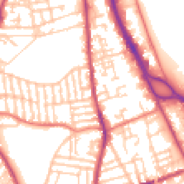 Daytime road noise heatmap for CH42 3TE