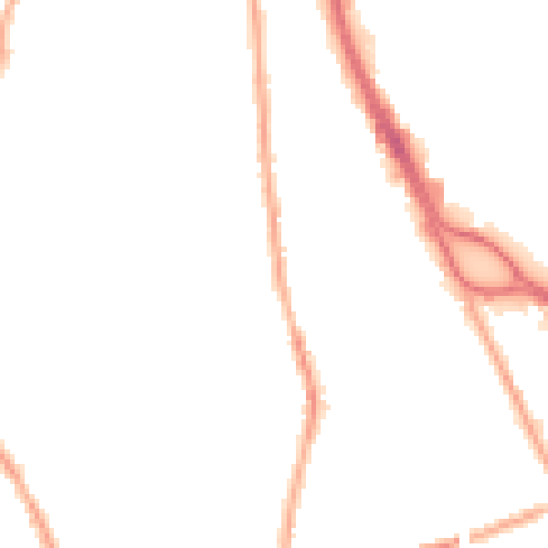 Night-time road noise heatmap for CH42 3TE