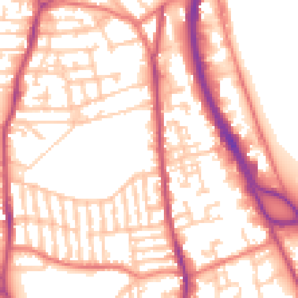 Daytime road noise heatmap for CH42 3UN