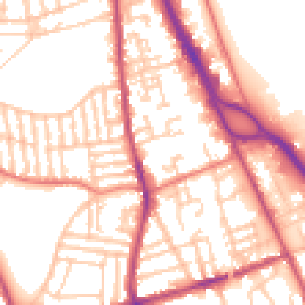 Daytime road noise heatmap for CH42 3UP