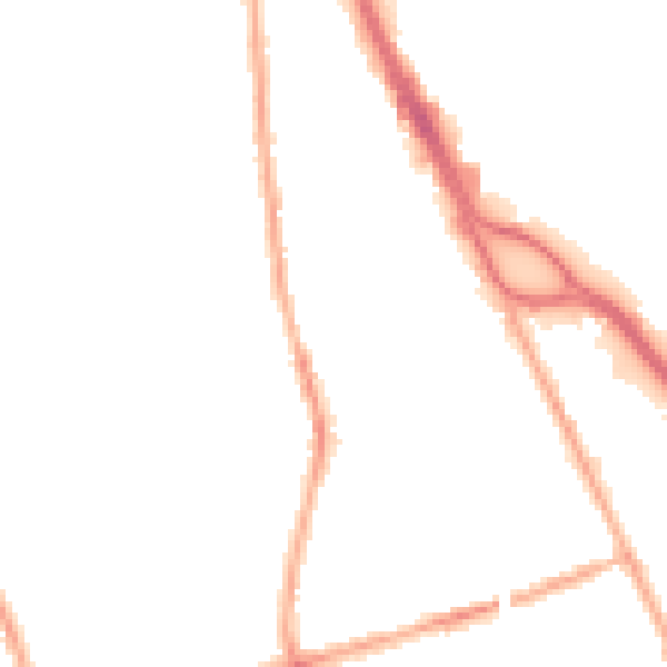 Night-time road noise heatmap for CH42 3UP