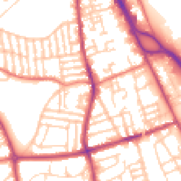 Daytime road noise heatmap for CH42 3XD