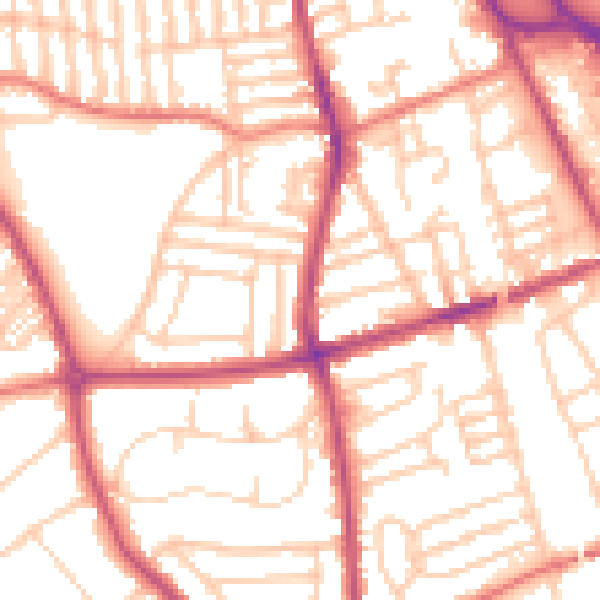 Daytime road noise heatmap for CH42 3XF