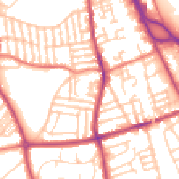 Daytime road noise heatmap for CH42 3XL