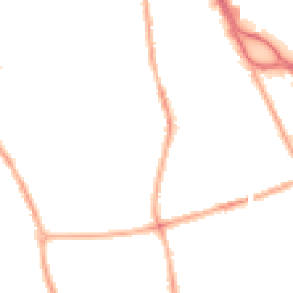 Night-time road noise heatmap for CH42 3XL