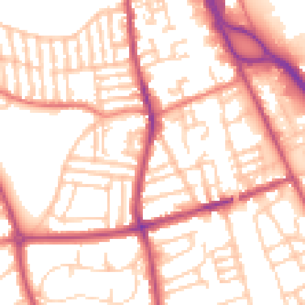 Daytime road noise heatmap for CH42 3XQ