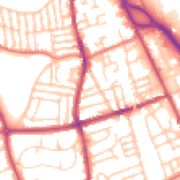 Daytime road noise heatmap for CH42 3XR
