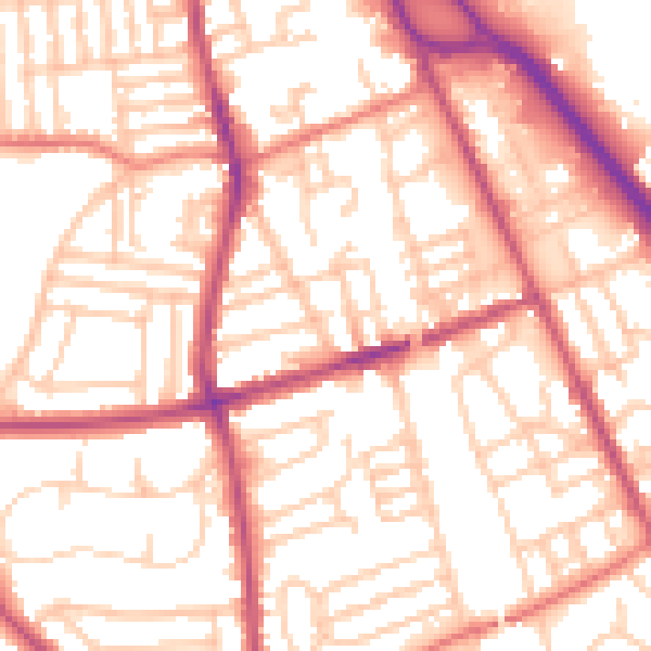 Daytime road noise heatmap for CH42 3XT