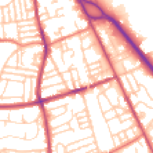 Daytime road noise heatmap for CH42 3YB
