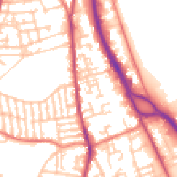 Daytime road noise heatmap for CH42 3YF