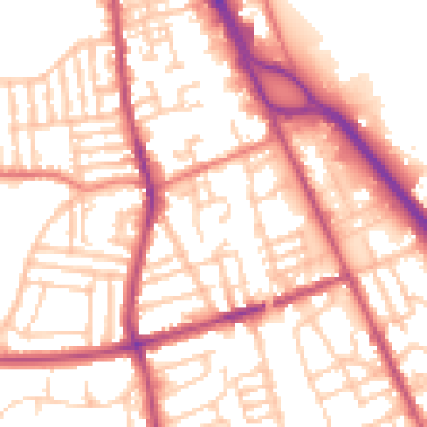 Daytime road noise heatmap for CH42 3YG