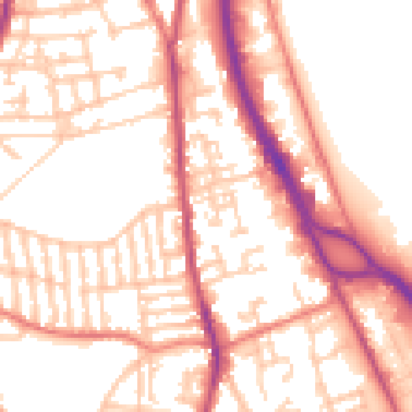 Daytime road noise heatmap for CH42 3YH