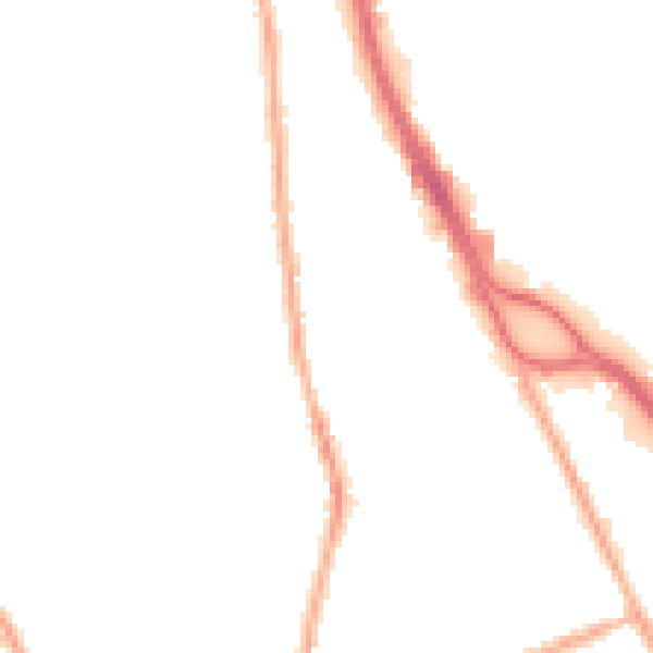 Night-time road noise heatmap for CH42 3YJ