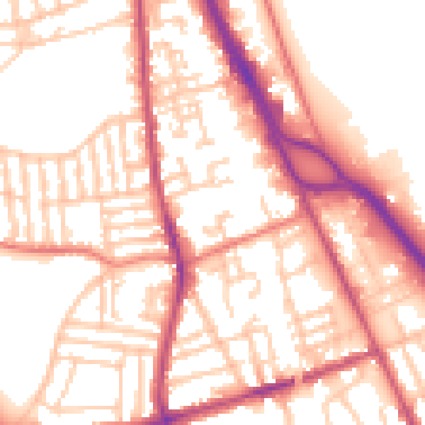 Daytime road noise heatmap for CH42 3YP