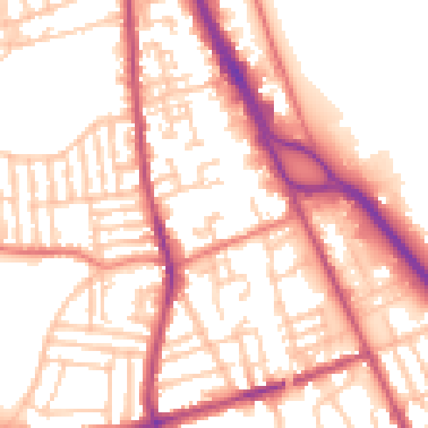 Daytime road noise heatmap for CH42 3YR