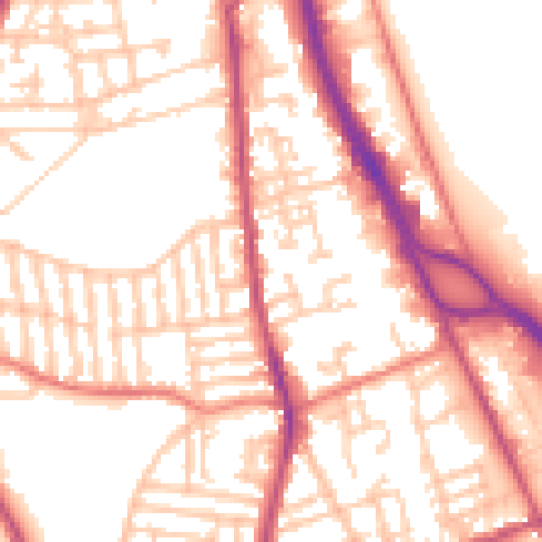 Daytime road noise heatmap for CH42 3YS