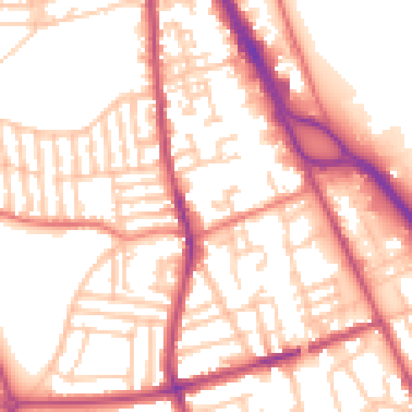 Daytime road noise heatmap for CH42 3YW