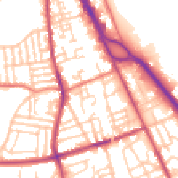 Daytime road noise heatmap for CH42 3YX