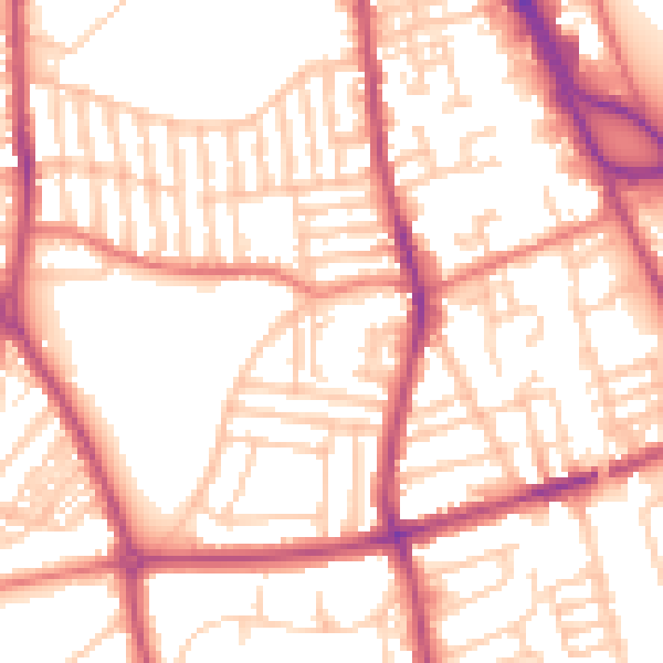 Daytime road noise heatmap for CH42 4AB