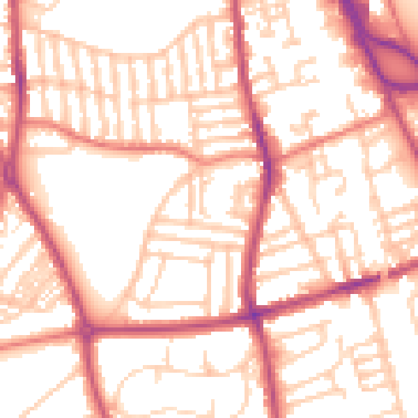 Daytime road noise heatmap for CH42 4AD