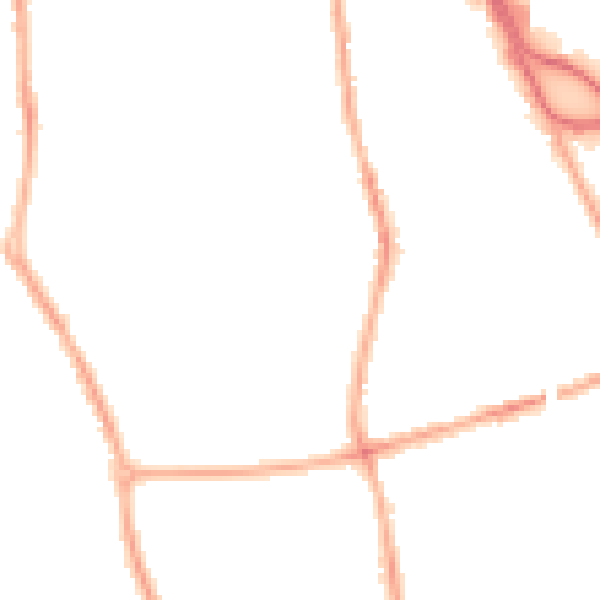 Night-time road noise heatmap for CH42 4AD