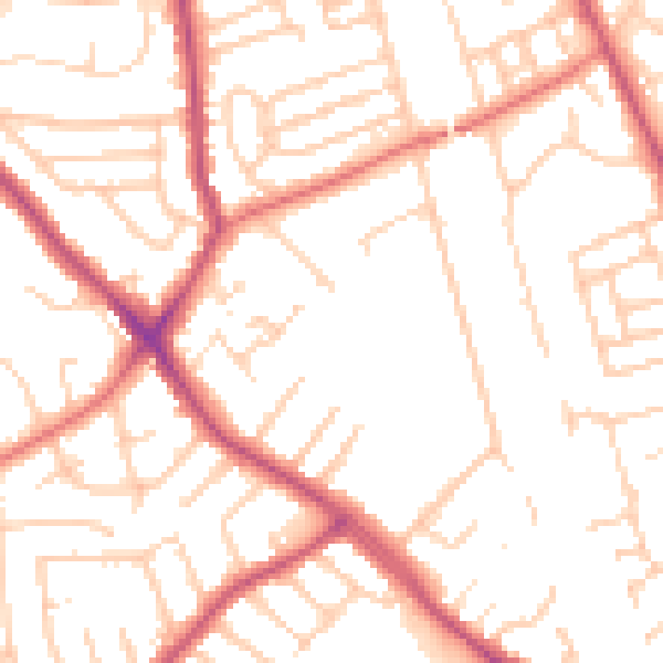 Daytime road noise heatmap for CH42 4AF