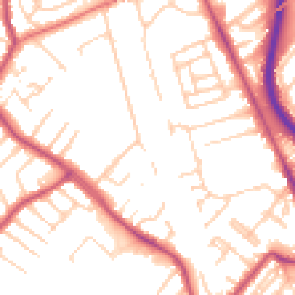 Daytime road noise heatmap for CH42 4NJ