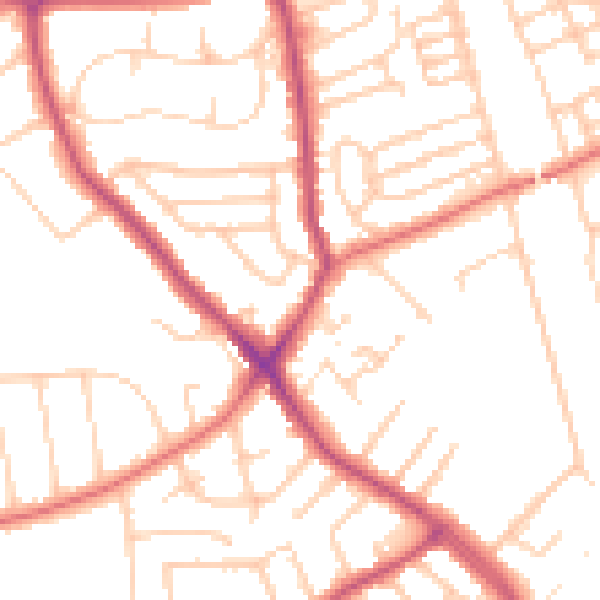 Daytime road noise heatmap for CH42 4NW