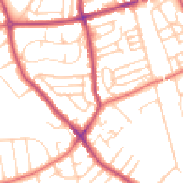 Daytime road noise heatmap for CH42 4PF