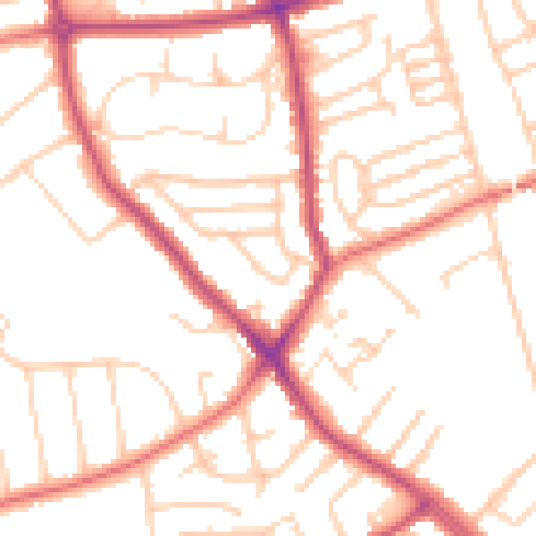 Daytime road noise heatmap for CH42 4PH