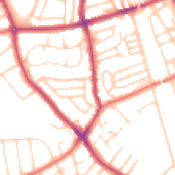 Daytime road noise heatmap for CH42 4PJ