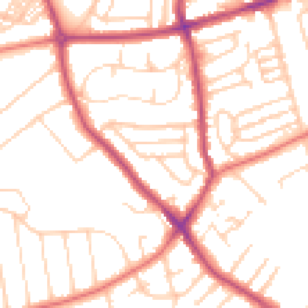 Daytime road noise heatmap for CH42 4PN