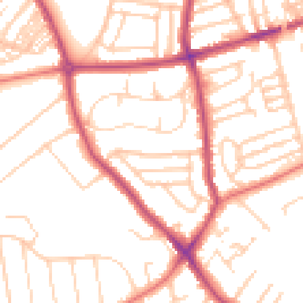 Daytime road noise heatmap for CH42 4PR
