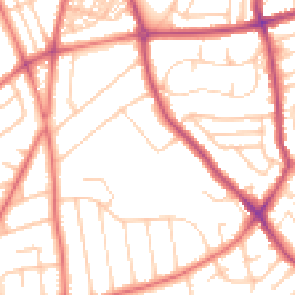 Daytime road noise heatmap for CH42 4PT