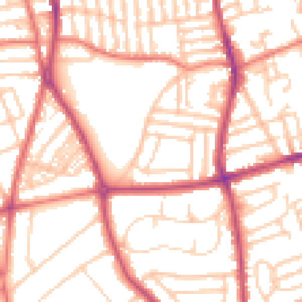 Daytime road noise heatmap for CH42 4QU