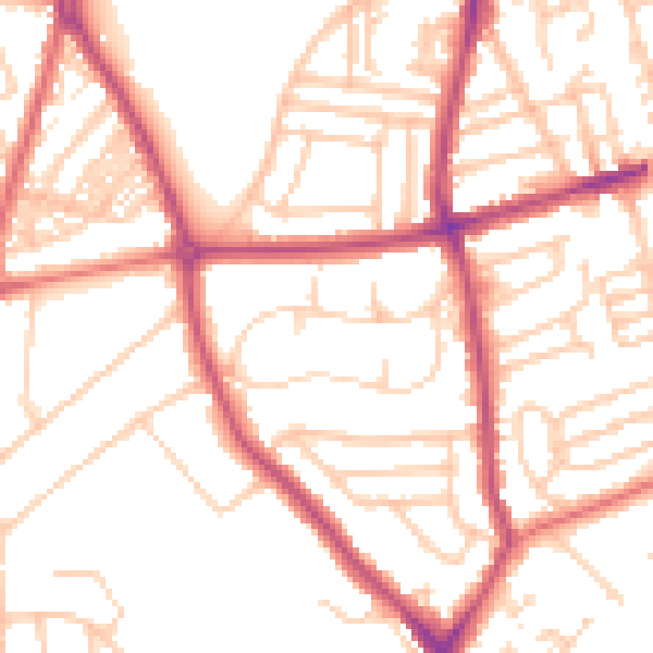 Daytime road noise heatmap for CH42 4RA