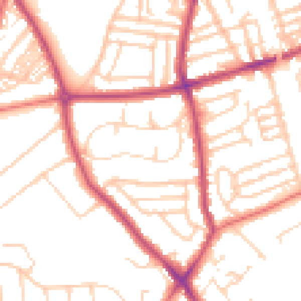 Daytime road noise heatmap for CH42 4RE