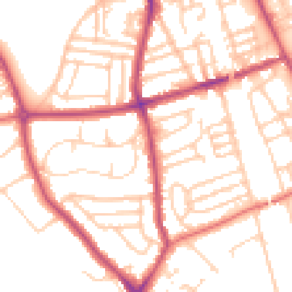 Daytime road noise heatmap for CH42 4RF