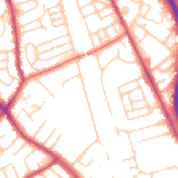 Daytime road noise heatmap for CH42 4RP