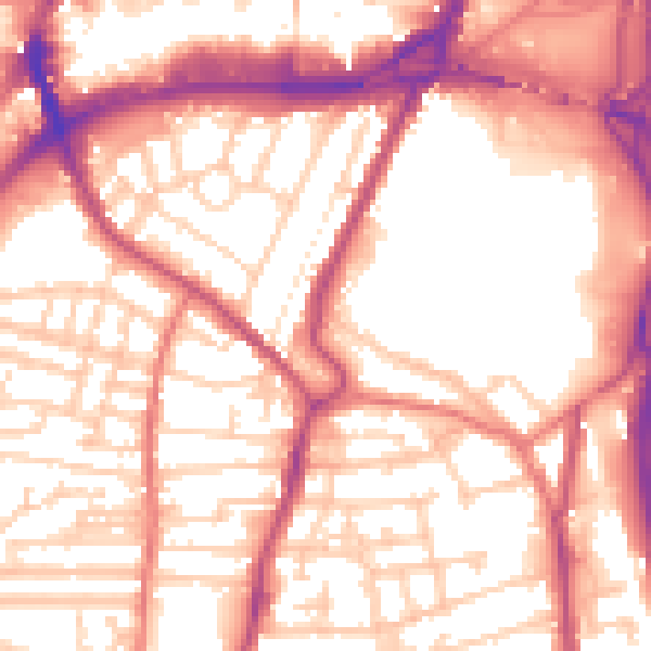 Daytime road noise heatmap for CH42 5LA